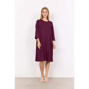 NWT SOYA CONCEPT BANU 155 Burgundy Relaxed A-Line Dress with Pockets